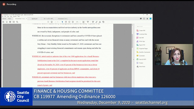 Finance & Housing Committee 12/9/20