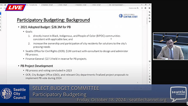 Select Budget Committee 10/18/24 Session I